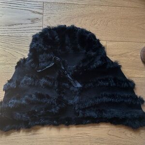 Black Faux Fur Shawl